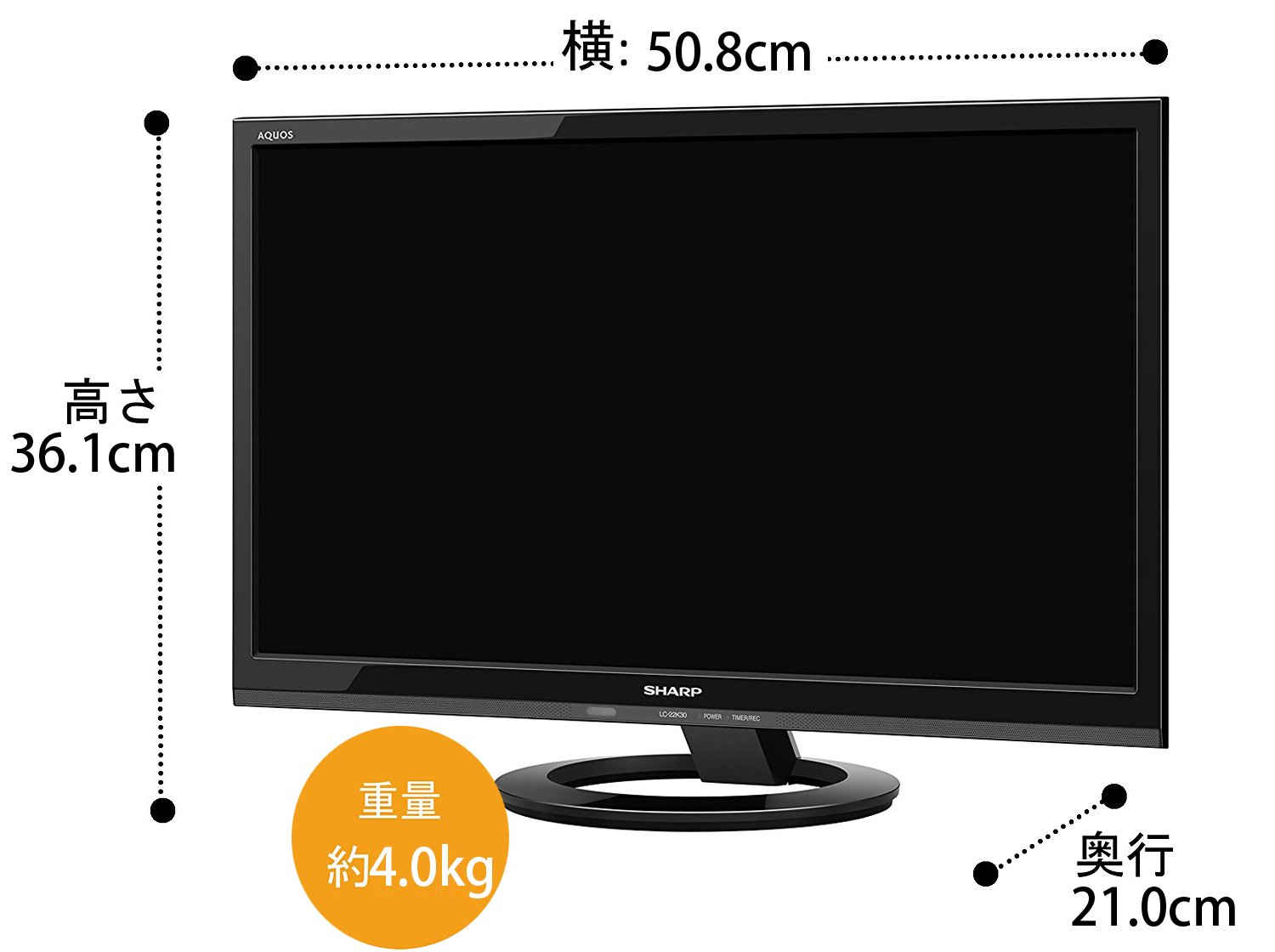 Amazon.co.jp: Sharp Aquos LC-22K30-B 22V LCD TV, Full High