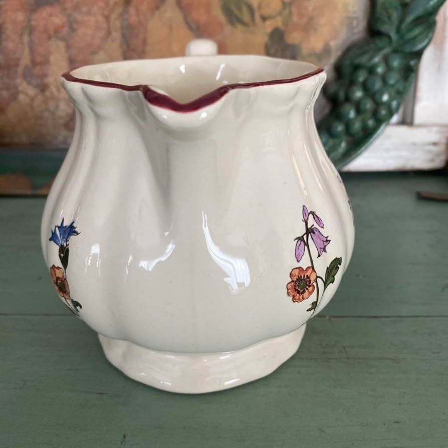 フランスアンティーク サルグミンヌ 花リムのクリーマー ピッチャー