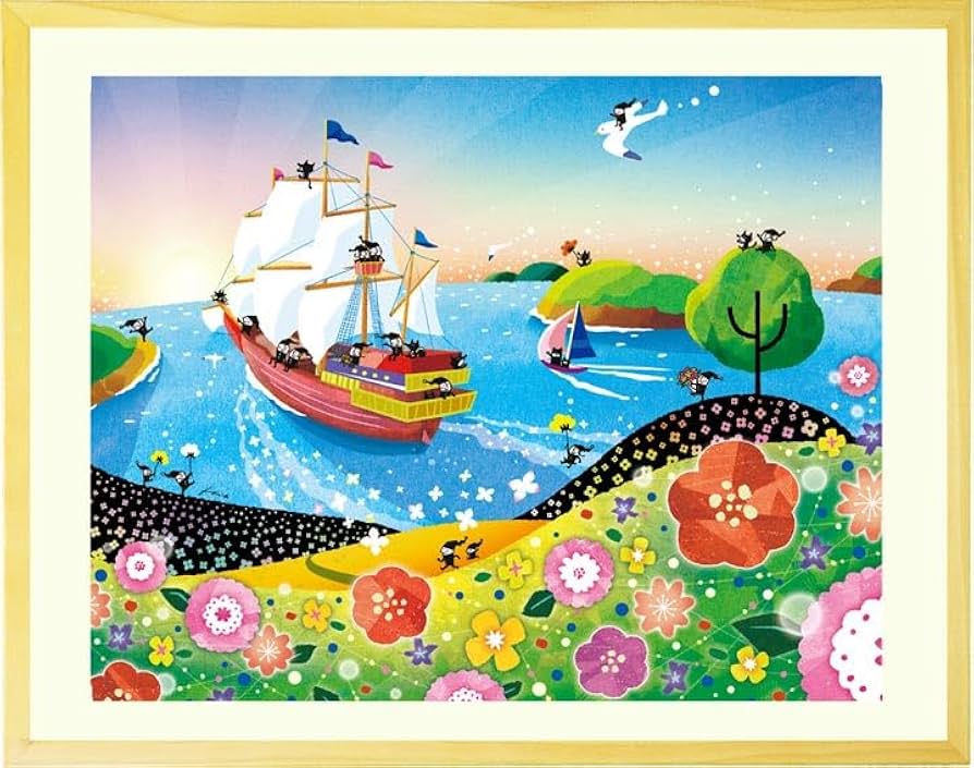 Amazon.co.jp: 絵画 海 太陽 「輝きの朝」 額入り 玄関 風水 開運 運気