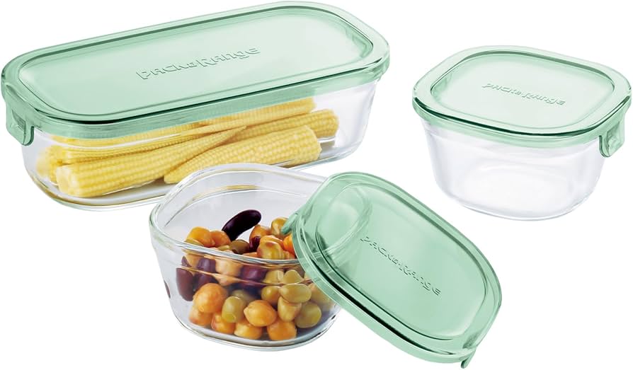 Amazon｜iwaki(イワキ) 耐熱ガラス 保存容器 グリーン 3個セット