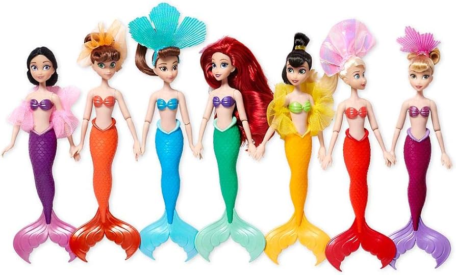 Amazon | Disney Store公式アリエル&シスターズミニドールセット