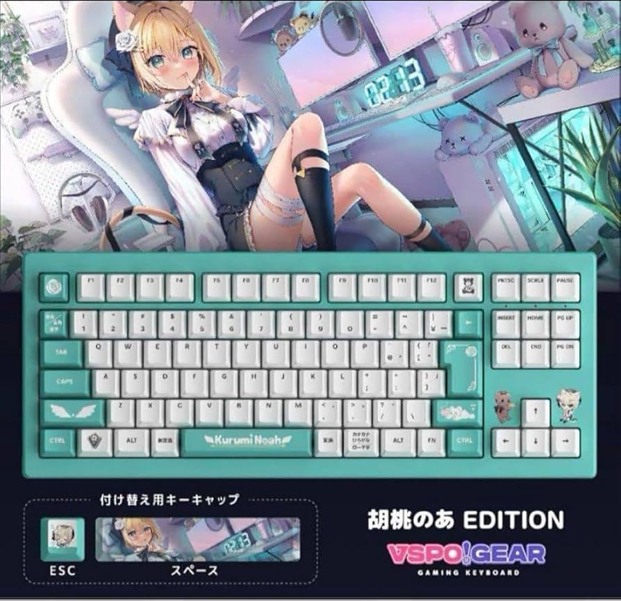 Amazon.co.jp: ぶいすぽ GEAR ゲーミング キーボード 胡桃のあ