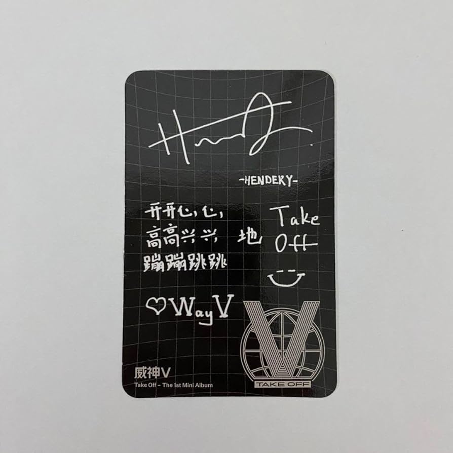 Amazon.co.jp: 直筆サイン入りWayV 威神V ヘンドリー トレカ Take off