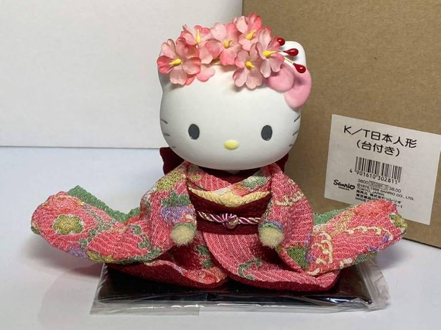 Amazon.co.jp: ハローキティ 日本人形 陶器 着物 ドール 桜 ちりめん