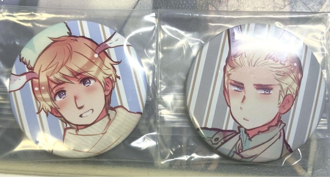 Amazon.co.jp: ヘタリア つのたりあ 缶バッジ ロシア ドイツ VBRO : ホビー