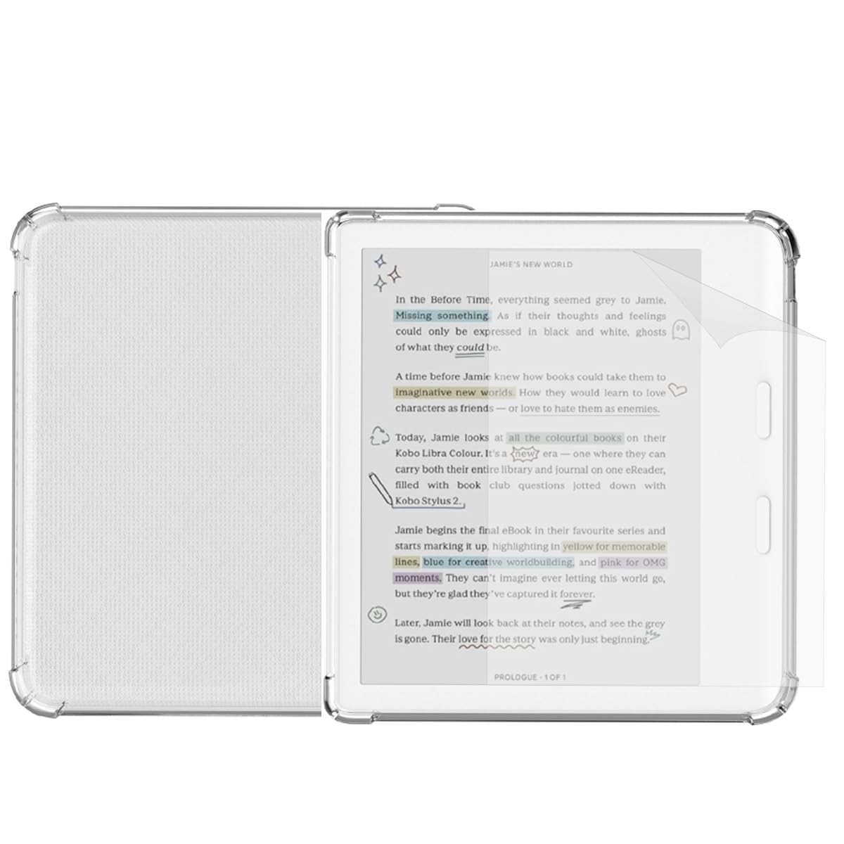 Amazon.com: Clear Case for Kobo Libra Colour and Screen Protector
