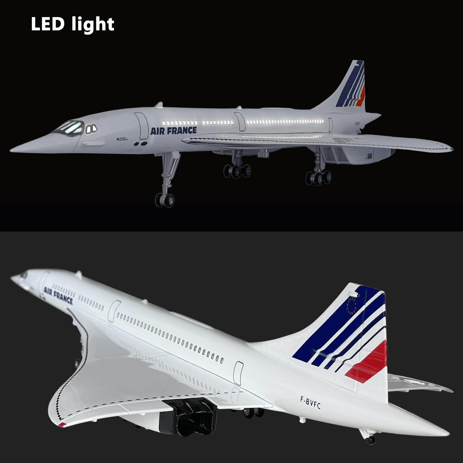 Amazon.co.jp: 1/125スケール コンコルド模型飛行機 - エールフランス