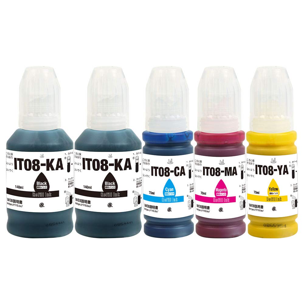 Amazon.co.jp: IT08 (鉛筆削り) 5本セット 全色顔料 EPSON互換インク