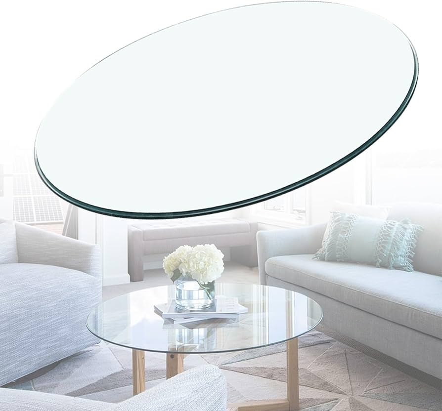 Amazon｜強化ガラス テーブル天板、450 580 700 850 900mm 円 丸