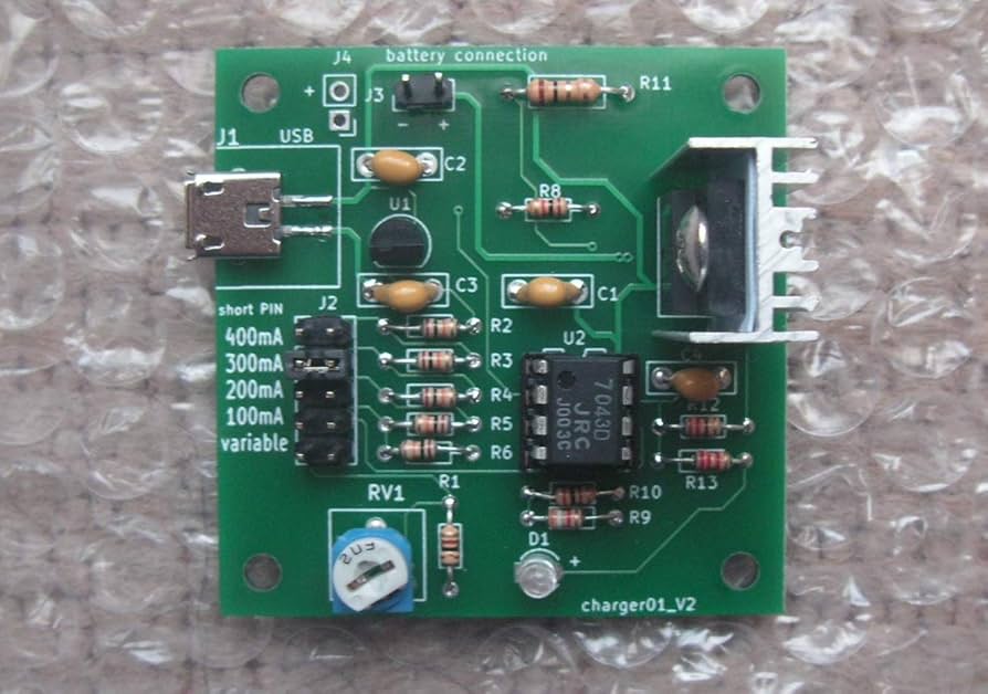 Amazon | ニッカド・ニッケル水素バッテリー定電流USB充電器 基板の