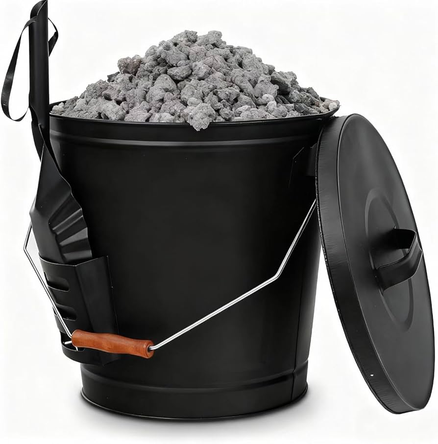 Amazon.com: ZENY Fireplace Ash Bucket with Shovel and Lid, 5