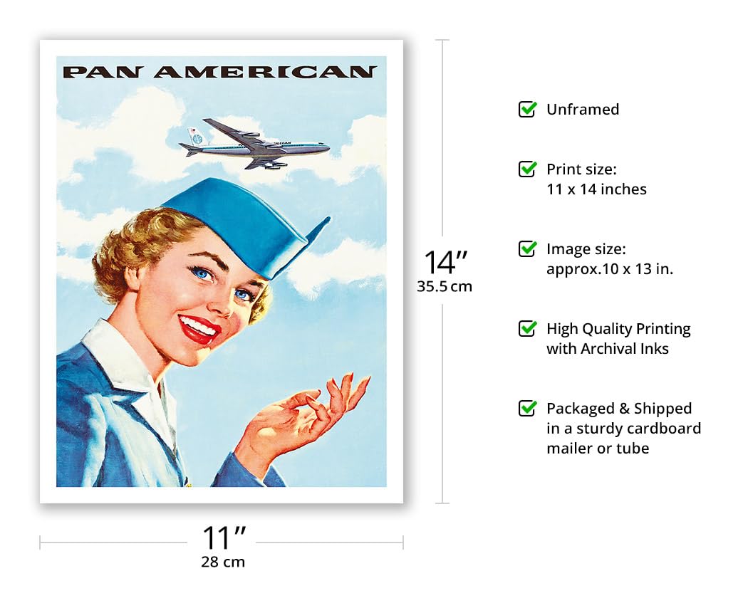 Amazon.co.jp: - ビンテージな航空会社のポスター c.1960s - アート