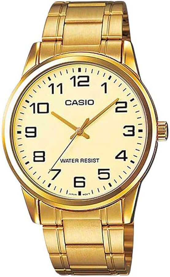 Amazon.com: Casio #MTP-V001G-9B Men's Standard Gold Tone Stainless