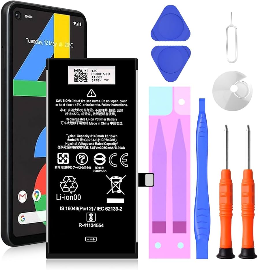 Amazon.com: Pixel 4A 4G Battery, (Upgraded) 3080mAh Li-Polymer