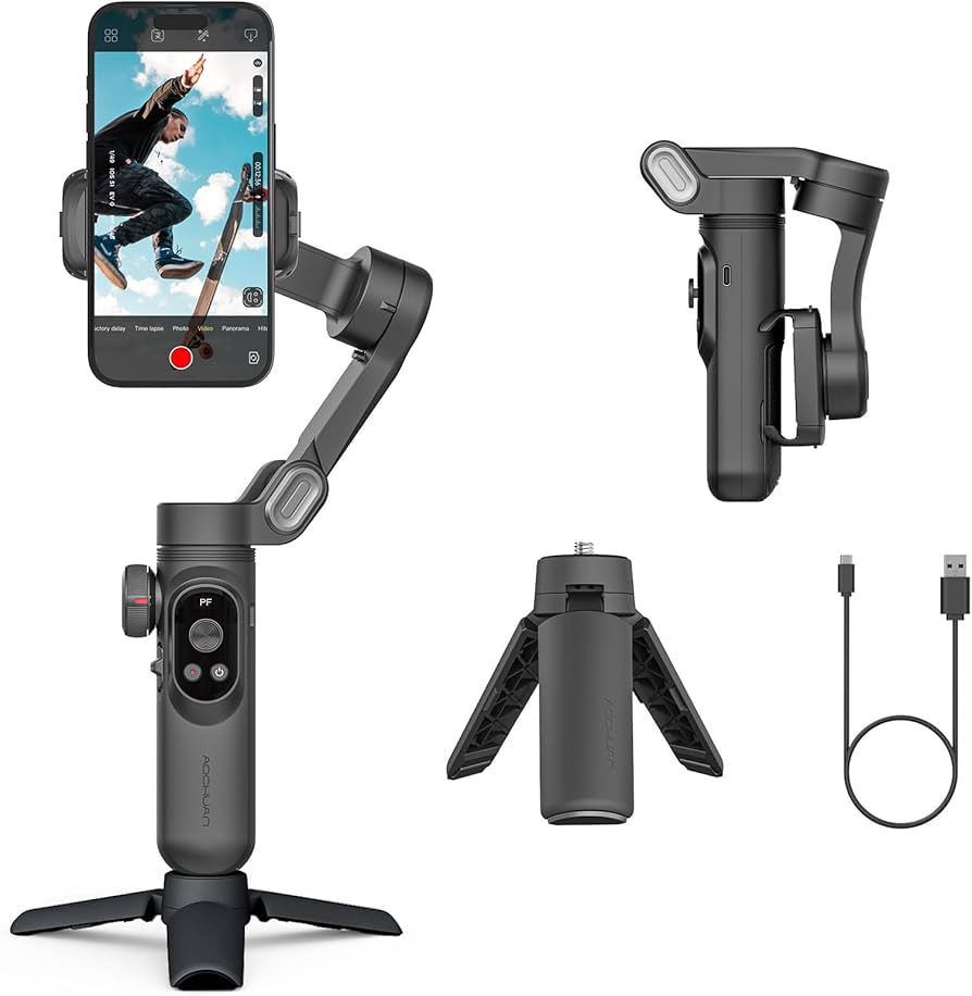 Amazon.com: Gimbal Stabilizer for Smartphone,LED Light OLED Screen