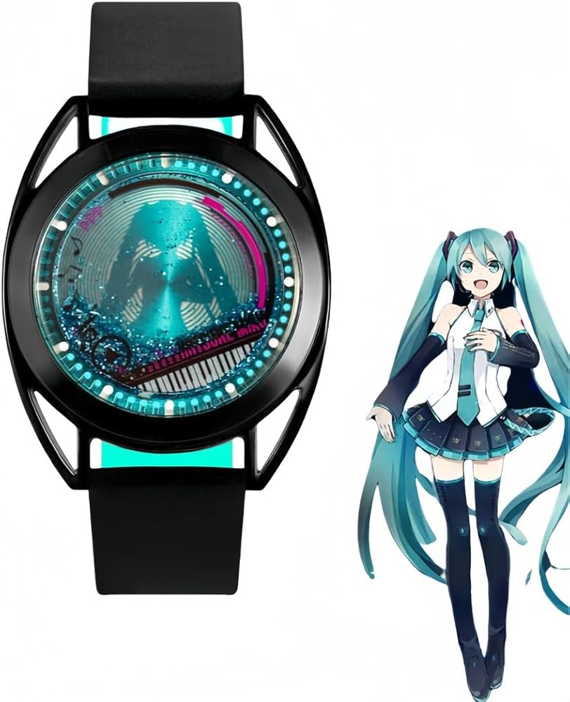 Amazon.co.jp: XINGYUNSHI 初音ミク 腕時計 3ATM防水 Miku LED 流砂