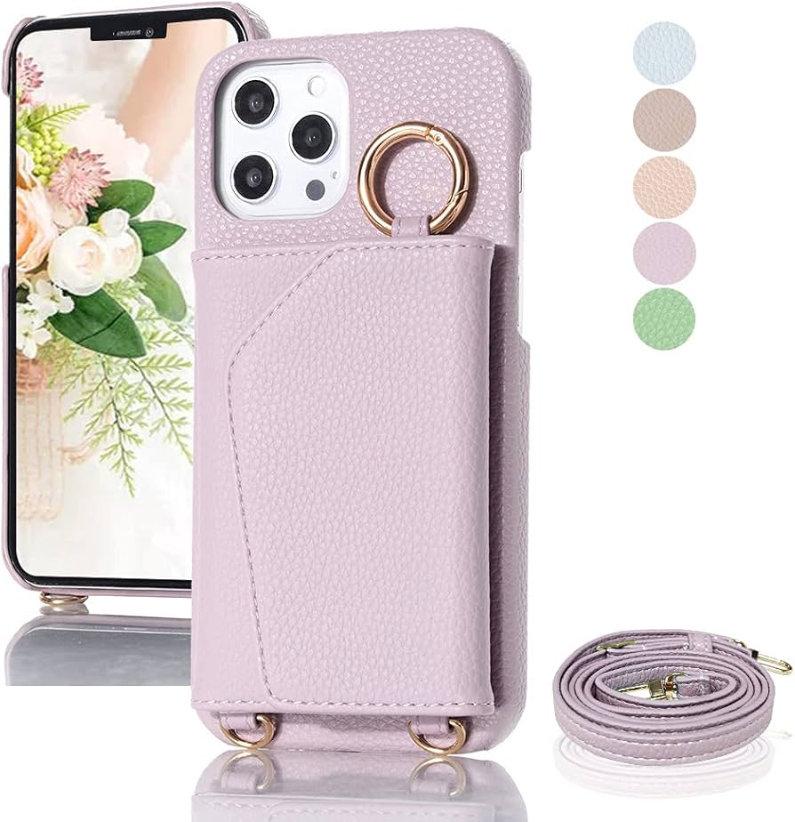 Amazon.co.jp: iPhone se2 ケース 手帳型 ショルダー付き ミラー付き