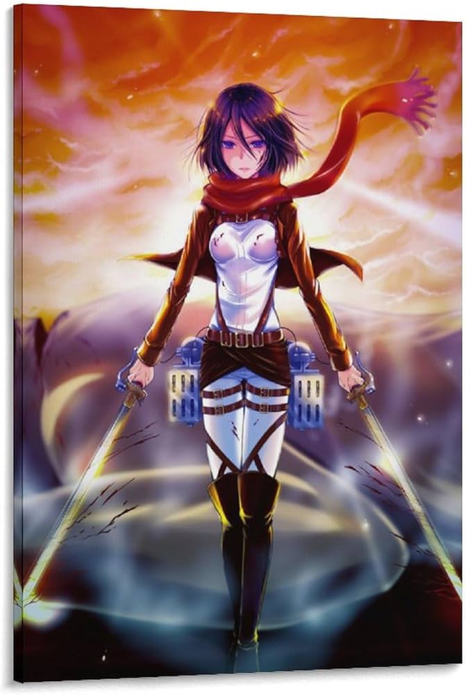 Amazon.co.jp: 進撃の巨人 ミカサ アニメポスター 2 キャンバスアート