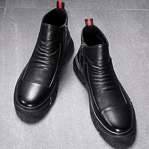 Amazon.com | Men's Ltalian High-Top Chukka Boots With Side Zipper