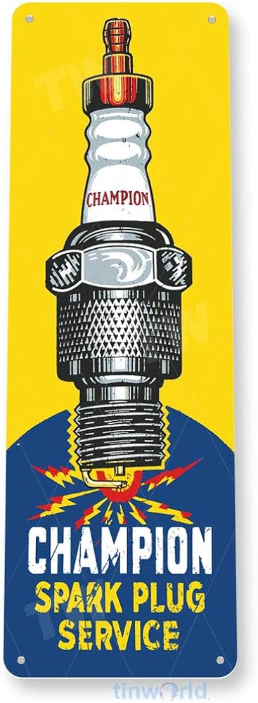 Amazon.com: Tinworld Tin Sign: Champion Service Retro Spark Plugs