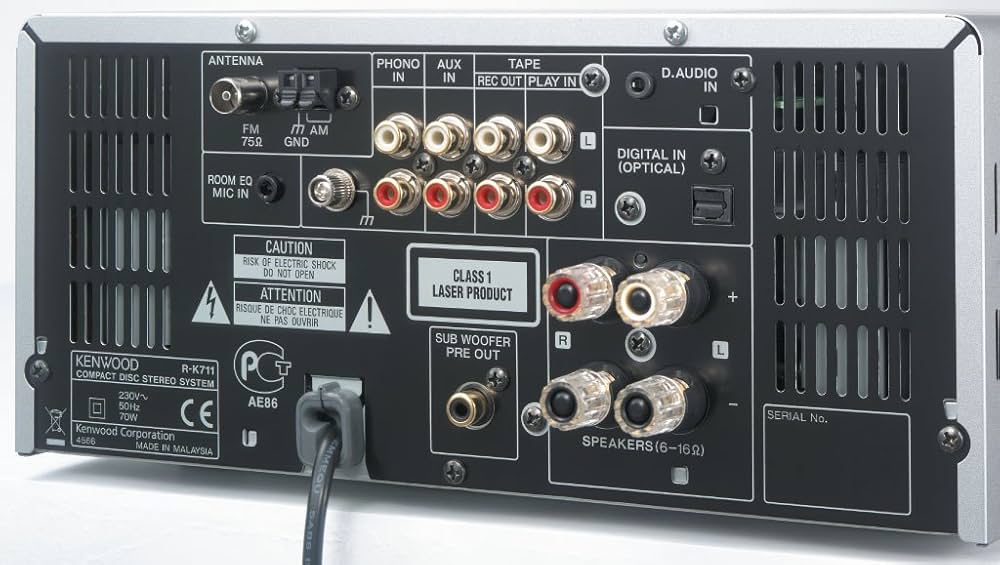 Kenwood R-K 711-S CD receiver (UKW-/MW tuner, 2X 30 Watt) Silver