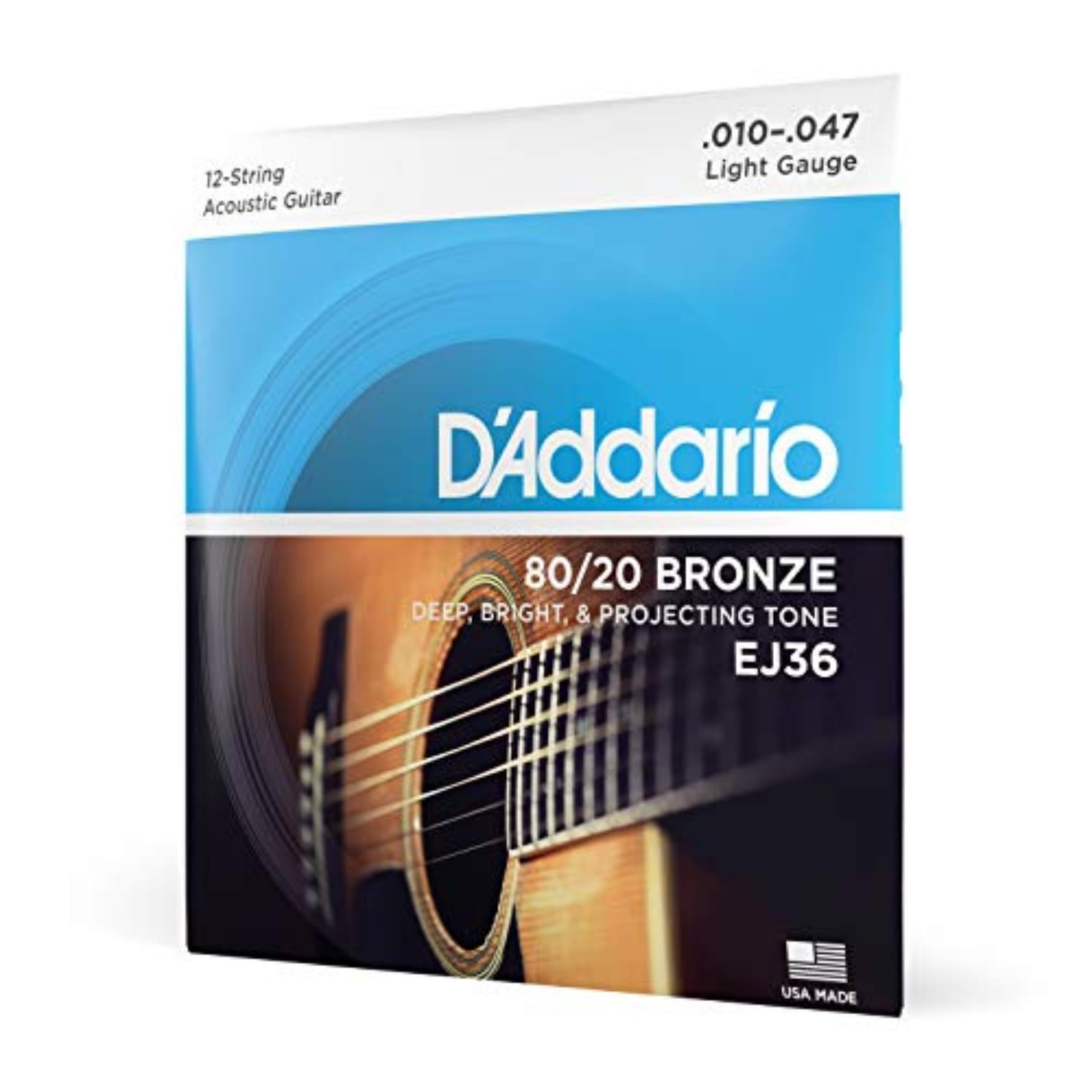 Amazon.com: D'Addario Set Acoustic Guitar 80/20 Lite 12Str (EJ36