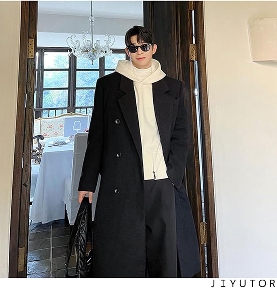 Amazon | [JIYUTOR] メンズ チェスターコート 長袖 ゆったり