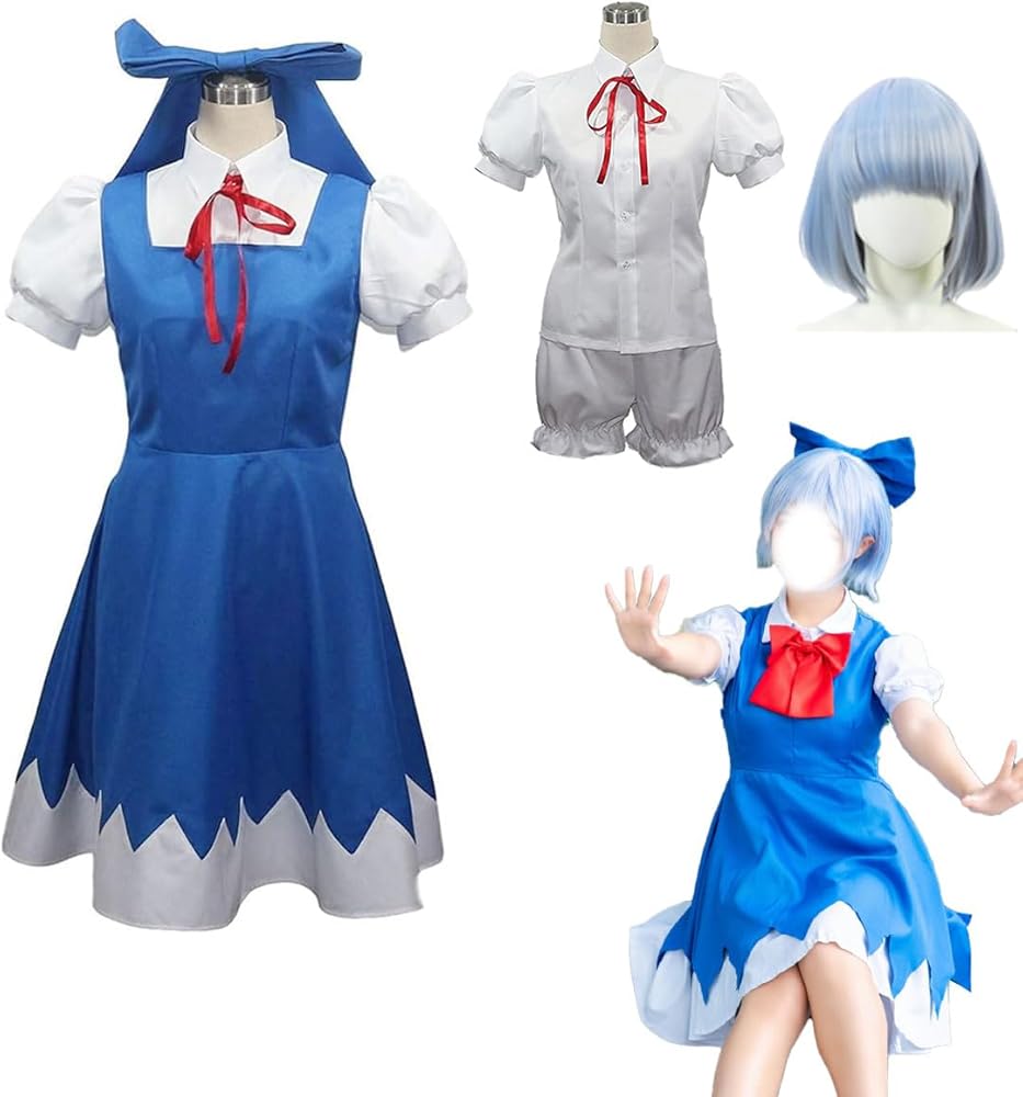 Amazon.co.jp: LUCKYCOS 妖精チルノ ちるの 東方 コスプレ 衣装