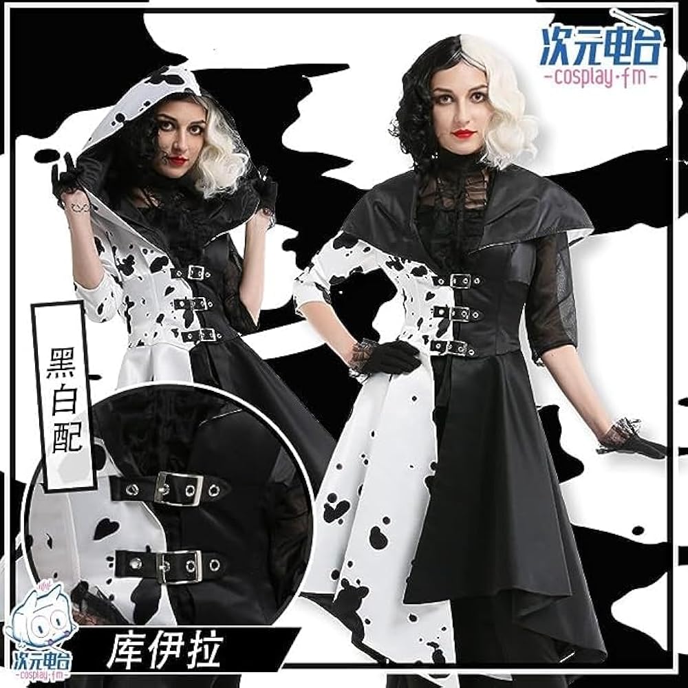 Amazon | [CGyukiya]cosクルエラ コスプレ コスチューム 黑白魔女