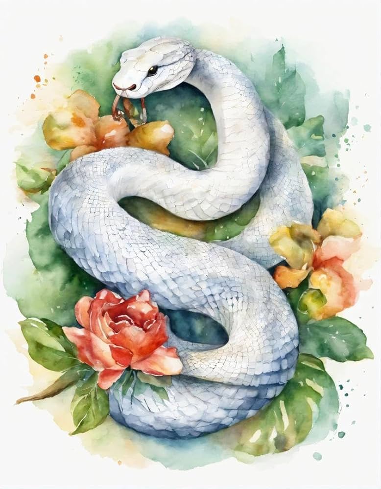 Amazon.co.jp: 白蛇様 321番開運絵画、風水、幸運アート : ホーム