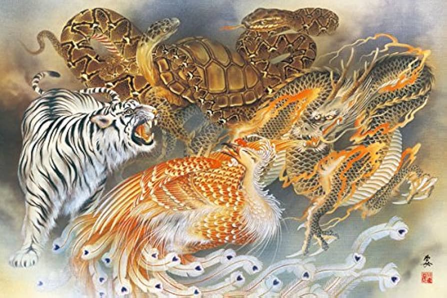 Amazon.co.jp: 1000ピース ジグソーパズル 風水画 吉祥四神図 (50x75cm