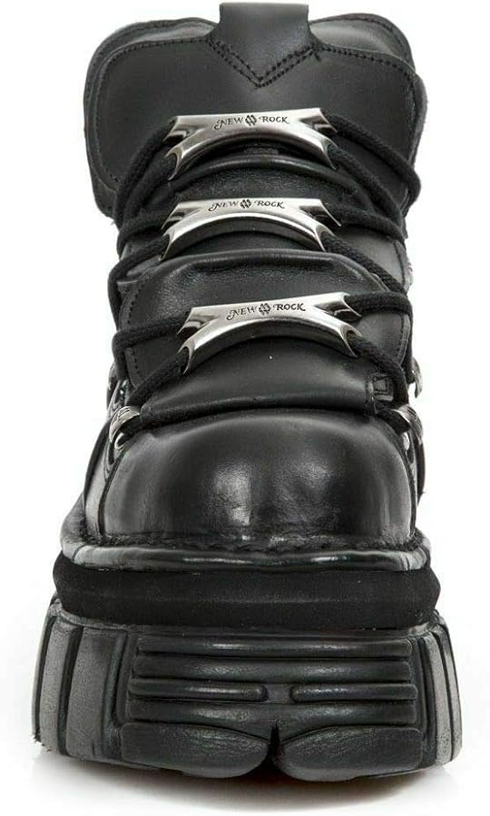 Amazon.com | New Rock M.106-S29 TOWER SHOES Metallic Black Leather