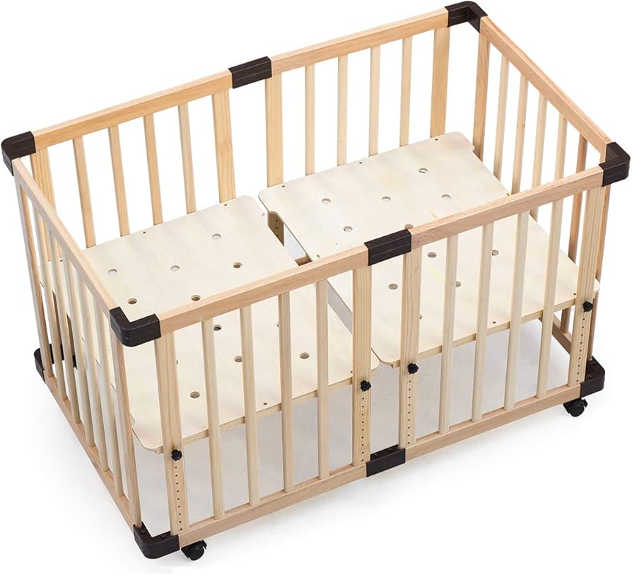 Amazon.co.jp: RiZKiZ 木製ベビーベッド 120×70cm 【ナチュラル】 SG