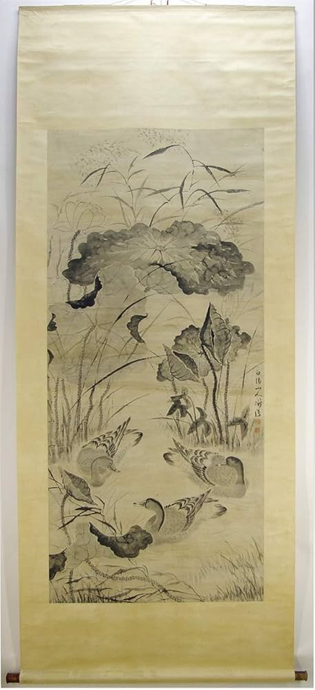 中国著名画家：李庚画伯の肉筆色紙作品（2枚）と芸大先生の肉筆色紙