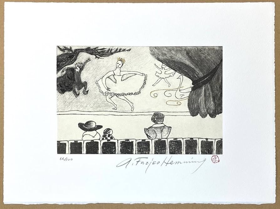 Amazon.co.jp: フジ子ヘミング 木版画 バレーリハーサル 直筆サイン