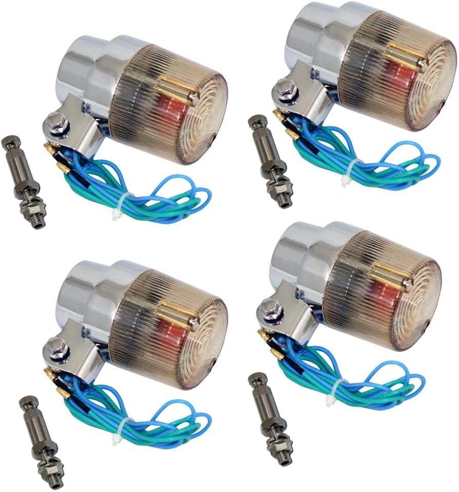 Amazon | 汎用 丸型 ヨーロピアンウインカー 黄ばみ 取付ステー付き 4