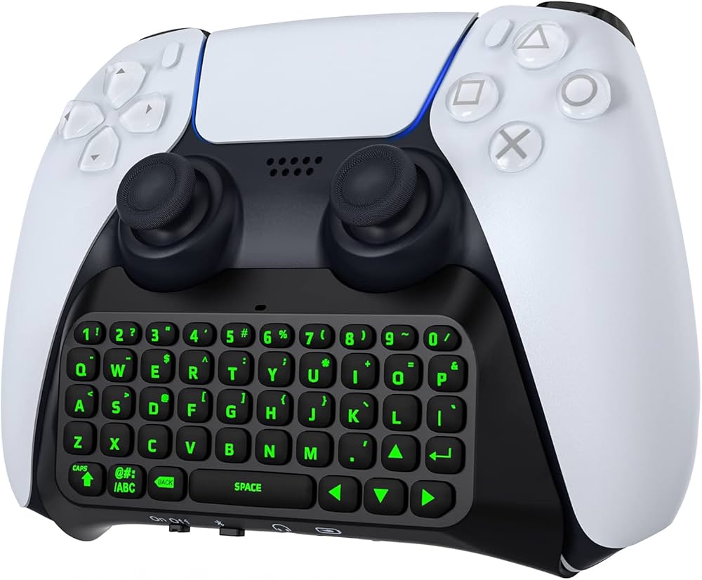 Amazon.com: MoKo Keyboard for PS5 Controller with Green Backlight