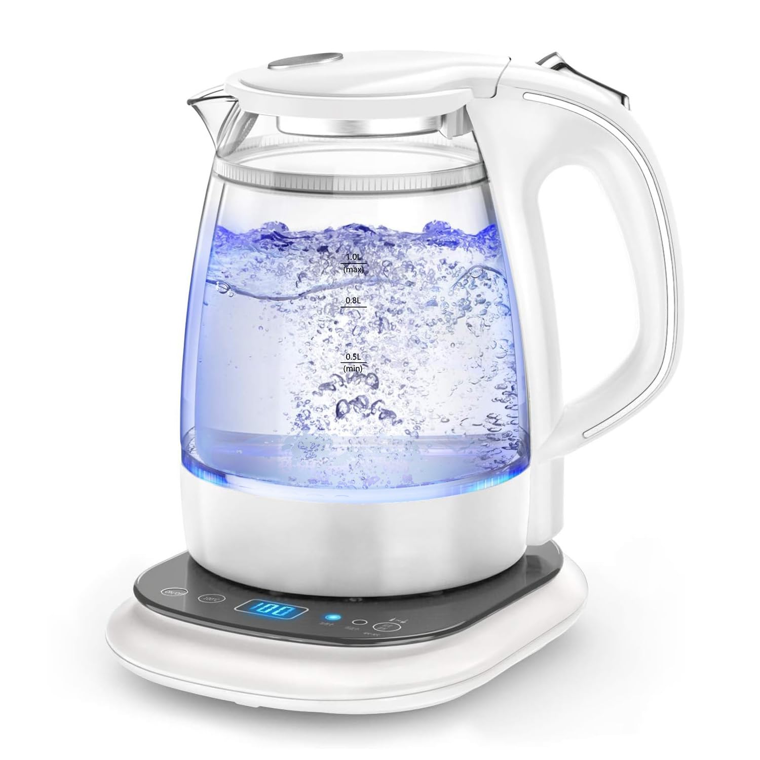 Amazon | ハゴオギ (HAGOOGI) 電気ケトル ガラス ケトル 【8段階温調