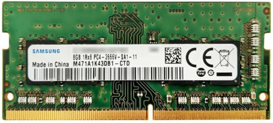 Samsung 8GB M471A1K43DB1-CTD DDR4 PC4-21300, 2666MHZ, 260 Pin