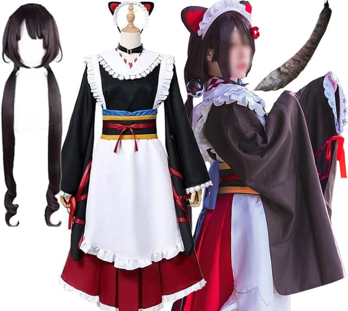 Amazon.co.jp: [楽コス]戌亥とこ コスプレ 衣装 ウィッグ付き 尻尾付き