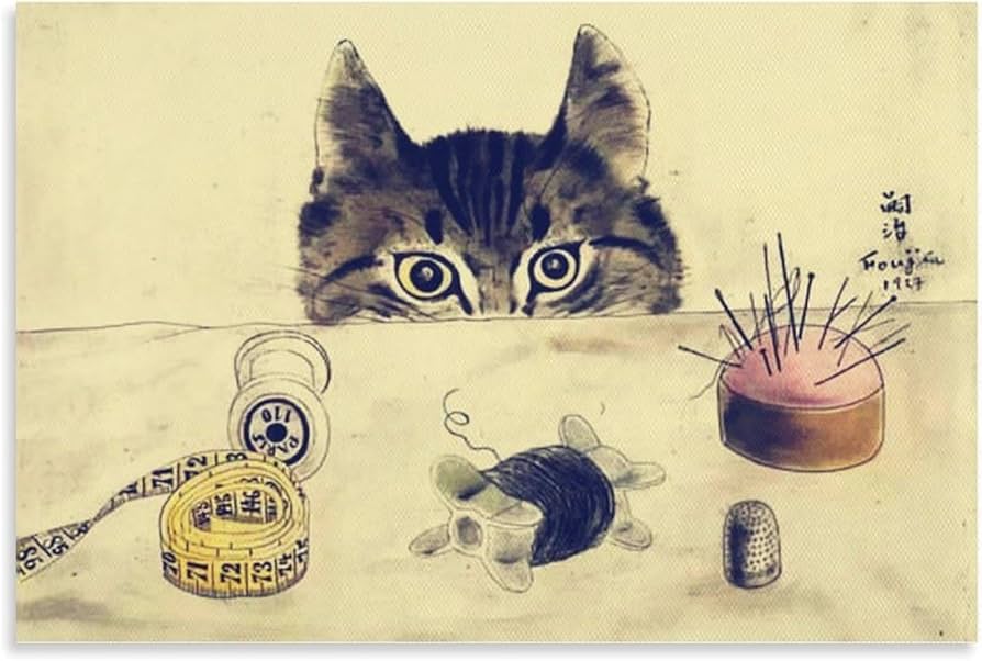 Amazon.co.jp: ノーブランド品 猫の素晴らしい絵画 キャンバスアート