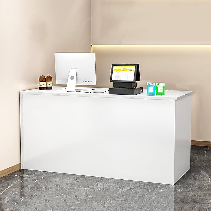 Amazon.co.jp: 受付 カウンターテーブル ロック可能な引き出し付き小売