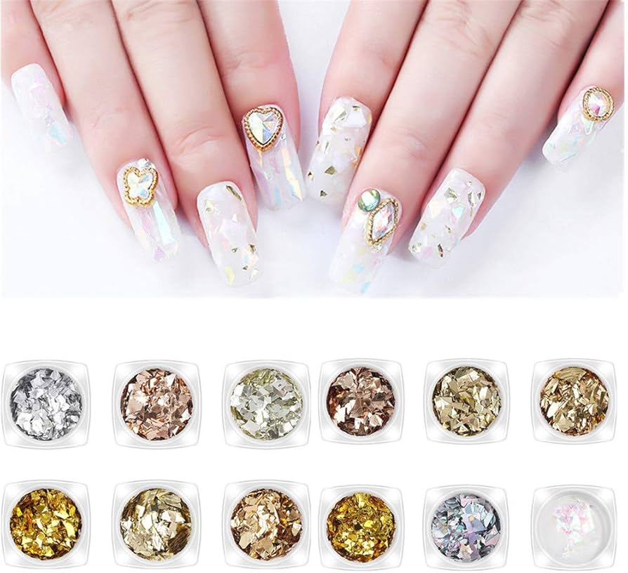 Amazon | Kingsie 乱切りホロ 12色セット ゴールド オーロラ