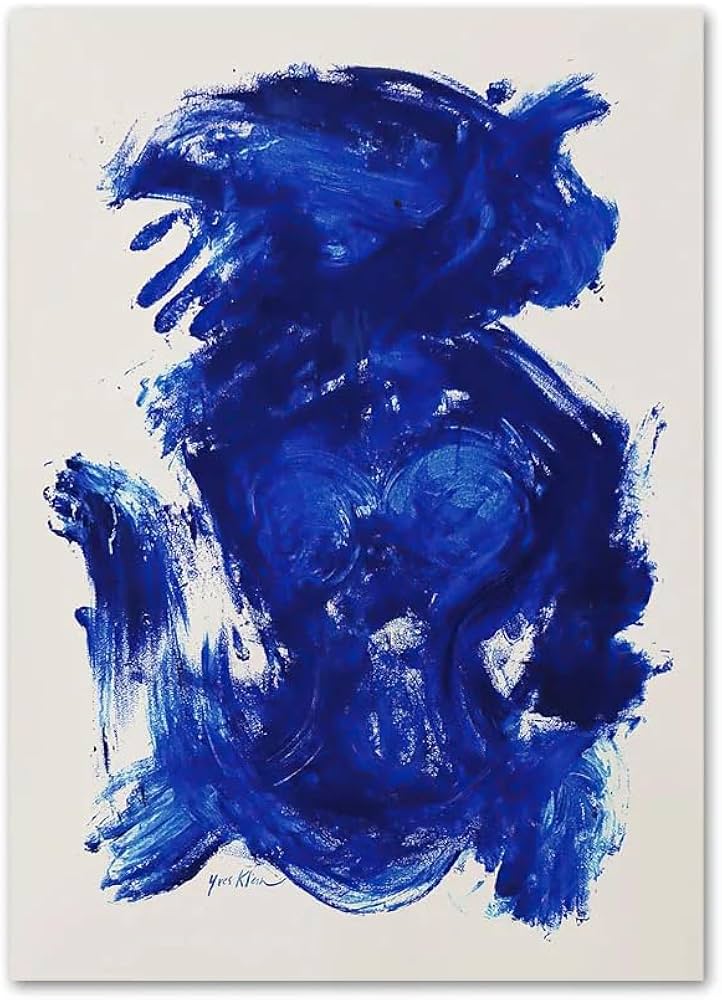 Amazon.co.jp: イヴ・クラインブルーポスターブルー抽象キャンバス絵画