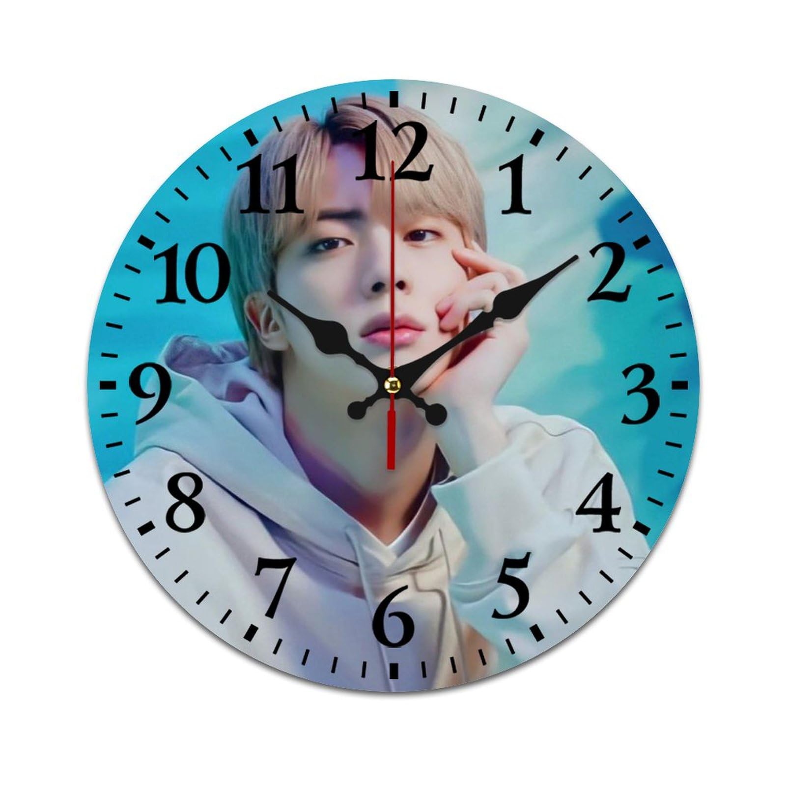 Amazon.co.jp: BTS-Jin 時計 壁掛け時計 PVC 静音 薄型 軽量 大数字