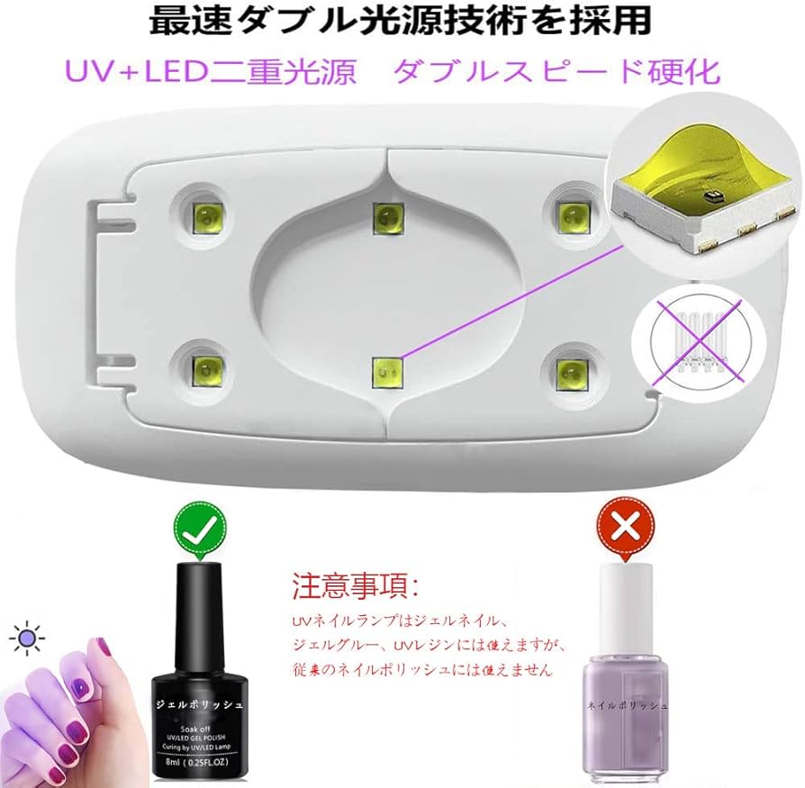 Amazon | UVライト LEDネイルドライヤー ジェルネイルLEDライト 硬化