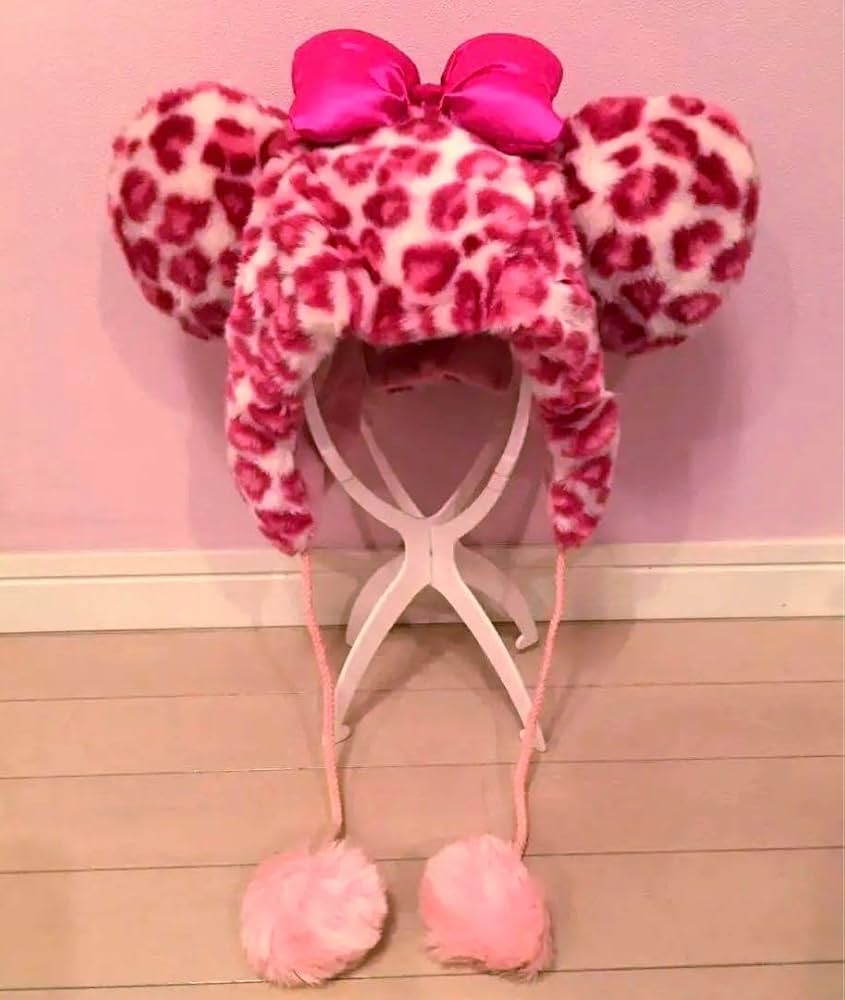 ミニーヒョウ柄カチューシャ ディズニー ミニー ヒョウ柄 もこもこ