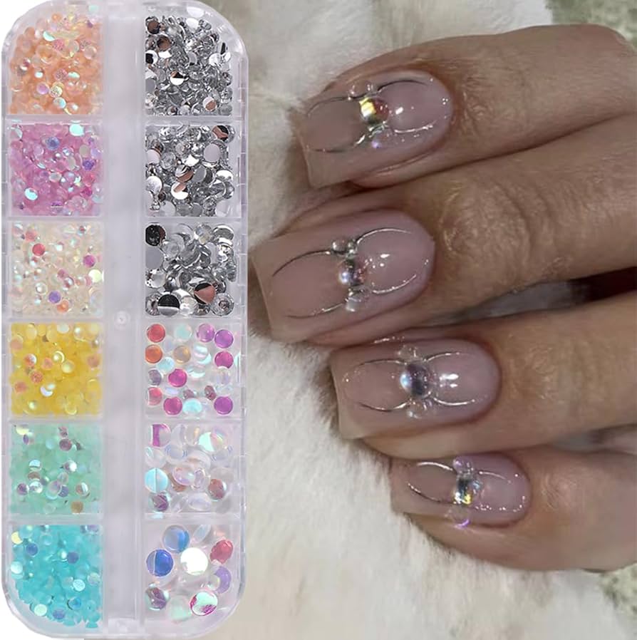 Amazon.co.jp: 1ボックス クリア カラフル キラキラ ラインストーン