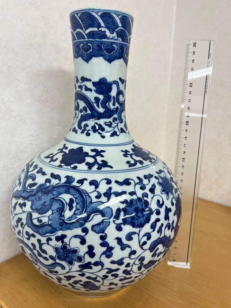 Amazon.co.jp: 中国 清朝の 大清乾隆年製銘 中国美術 唐物 骨董 龍文瓶