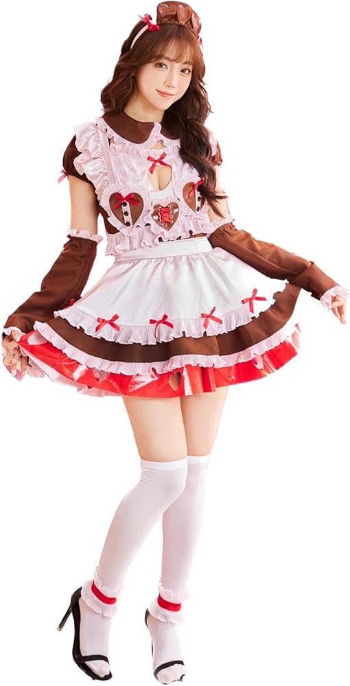 Amazon.co.jp: [Malymoon] メイド メイド服 ブラウン 茶色 ハート